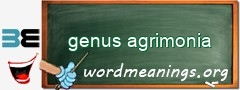 WordMeaning blackboard for genus agrimonia